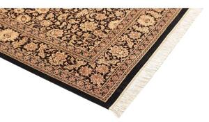 Tappeto Ghom Seta Floreale Nero Beige 100x151 Cm