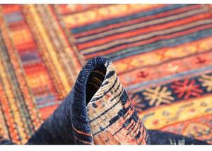 Tappeto Gabbeh Nova Geometrico Blu Scuro Rosso 252x290 Cm