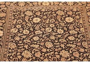Tappeto Ghom Seta Floreale Nero Beige 100x151 Cm