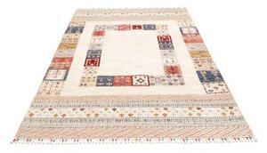 Tappeto Gabbeh Nova Geometrico Avorio Rosso Mattone 170x245 Cm