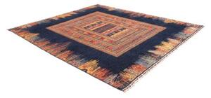 Tappeto Gabbeh Nova Geometrico Blu Scuro Rosso 252x290 Cm
