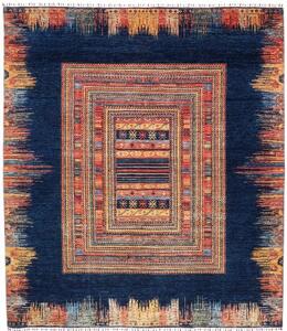 Tappeto Gabbeh Nova Geometrico Blu Scuro Rosso 252x290 Cm