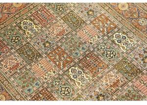 Tappeto Ghom Seta Geometrico Ruggine Verde Salvia 77x123 Cm