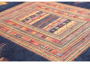 Tappeto Gabbeh Nova Geometrico Blu Scuro Rosso 252x290 Cm