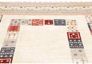 Tappeto Gabbeh Nova Geometrico Avorio Rosso Mattone 170x245 Cm