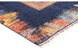 Tappeto Gabbeh Nova Geometrico Blu Scuro Rosso 252x290 Cm