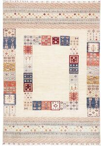 Tappeto Gabbeh Nova Geometrico Avorio Rosso Mattone 170x245 Cm