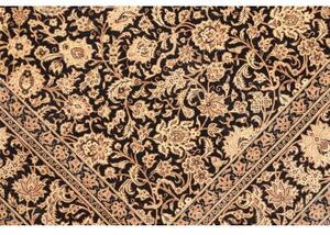 Tappeto Ghom Seta Floreale Nero Beige 100x151 Cm