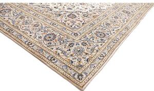 Tappeto Kashan Medaglione Floreale Avorio Blu 304x404 Cm