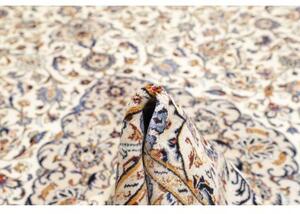 Tappeto Kashan Medaglione Floreale Avorio Blu 304x404 Cm