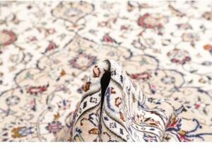 Tappeto Kashan Medaglione Floreale Avorio Blu Scuro 250x357 Cm