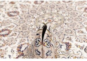 Tappeto Kashan Medaglione Floreale Avorio Blu Scuro 290x403 Cm