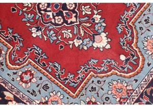 Tappeto Sarough Medaglione Floreale Rosso Azzurro 70x90 Cm
