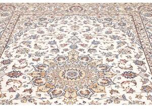 Tappeto Kashan Medaglione Floreale Avorio Blu 202x295 Cm