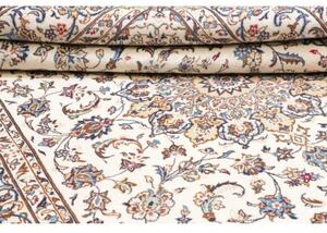 Tappeto Kashan Medaglione Floreale Avorio Blu 202x295 Cm