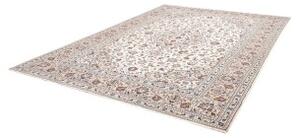 Tappeto Kashan Medaglione Floreale Avorio Blu Scuro 250x357 Cm