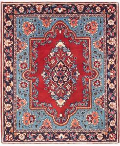 Tappeto Sarough Medaglione Floreale Rosso Azzurro 70x90 Cm