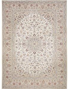 Tappeto Kashan Medaglione Floreale Avorio Blu Scuro 290x403 Cm