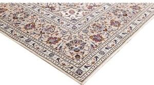 Tappeto Kashan Medaglione Floreale Avorio Blu Scuro 250x357 Cm