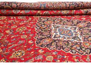 Tappeto Ardakan Medaglione Floreale Rosso Blu Scuro 310x425 Cm