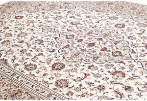 Tappeto Kashan Medaglione Floreale Avorio Blu Scuro 250x357 Cm