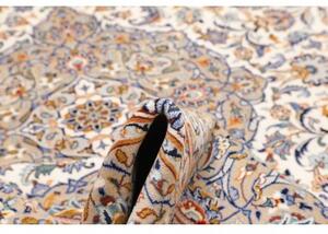 Tappeto Kashan Medaglione Floreale Avorio Azzurro 250x346 Cm