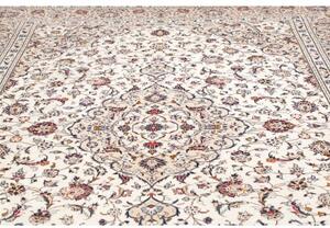 Tappeto Kashan Medaglione Floreale Avorio Blu Scuro 250x357 Cm