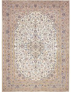 Tappeto Kashan Medaglione Floreale Avorio Blu 304x404 Cm