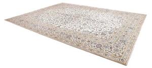 Tappeto Kashan Medaglione Floreale Avorio Blu 304x404 Cm