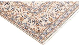 Tappeto Kashan Medaglione Floreale Avorio Blu 196x300 Cm