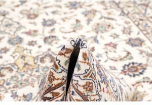 Tappeto Kashan Medaglione Floreale Avorio Blu 202x295 Cm
