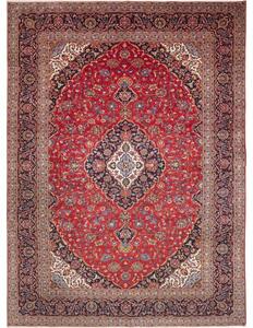 Tappeto Ardakan Medaglione Floreale Rosso Blu Scuro 287x395 Cm