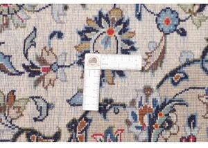 Tappeto Kashan Medaglione Floreale Avorio Blu Scuro 253x340 Cm