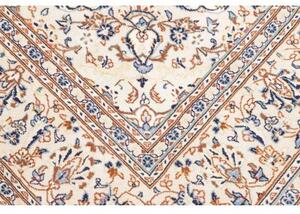 Tappeto Kashan Medaglione Floreale Avorio Blu 196x300 Cm