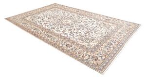 Tappeto Kashan Medaglione Floreale Avorio Blu 196x300 Cm