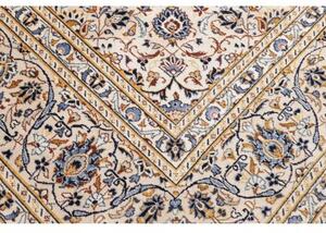 Tappeto Kashan Medaglione Floreale Avorio Blu 304x404 Cm
