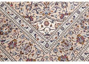 Tappeto Kashan Medaglione Floreale Avorio Blu Scuro 250x357 Cm