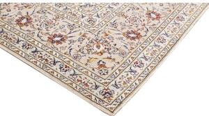 Tappeto Kashan Medaglione Floreale Avorio Blu Scuro 290x403 Cm