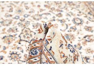 Tappeto Kashan Medaglione Floreale Avorio Blu 196x300 Cm