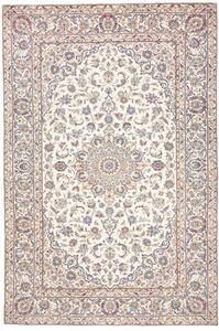Tappeto Kashan Medaglione Floreale Avorio Blu 202x295 Cm