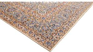 Tappeto Kashan Medaglione Floreale Avorio Azzurro 250x346 Cm