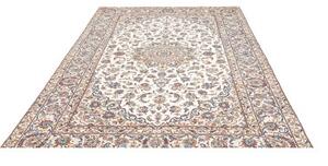 Tappeto Kashan Medaglione Floreale Avorio Blu 202x295 Cm