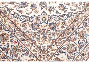 Tappeto Kashan Medaglione Floreale Avorio Blu 202x295 Cm