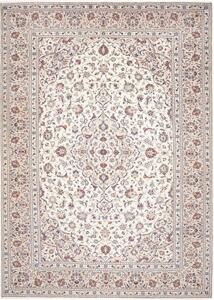 Tappeto Kashan Medaglione Floreale Avorio Blu Scuro 250x357 Cm