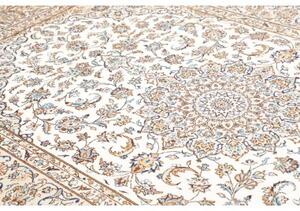 Tappeto Kashan Medaglione Floreale Avorio Blu 200x300 Cm
