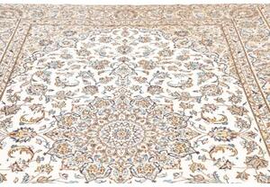 Tappeto Kashan Medaglione Floreale Avorio Blu 200x300 Cm