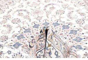 Tappeto Kashan Medaglione Floreale Avorio Rosa Antico 197x300 Cm