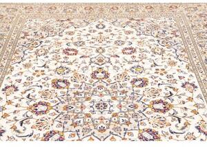 Tappeto Kashan Medaglione Floreale Avorio Blu Scuro 200x310 Cm