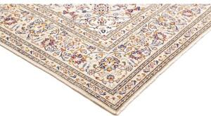 Tappeto Kashan Medaglione Floreale Avorio Blu Scuro 200x310 Cm