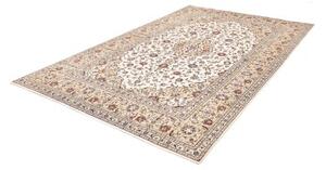 Tappeto Kashan Medaglione Floreale Avorio Blu Scuro 197x300 Cm